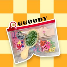 여아 머리핀 끈 세트 ggoodyggoody 꾸디꾸디 어린이집 선물 유치원 선물 답례품 생일선물 답례선물 구디백, 1개