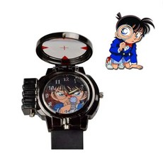 명탐정 코난 피규어 애니메이션 쿼츠 시계 액션 LED 라이트 태그 발사 가능 선물 장난감, 1 pcs watch