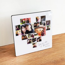 [지몬스터] 아크릴 사진액자 편집 디자인 가족 아기 웨딩 커플 선물 하트 사진인화액자 탁상용 제작