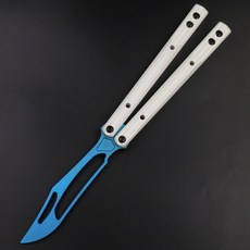 발리송 카람빗 연습용 플라스틱 G10 JK 오르카 클론 발리송 트레이너 버터플라이 나이프 플리퍼 트레이너, [15] White BLUE, 12 White BLUE, 08 White BLUE 