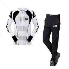 원스타몰 여름낚시복 낚시옷 바지 세트 티셔츠 피싱웨어 내피, 블랙화이트+바지세트, 3XL