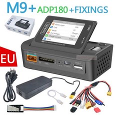 ToolkitRC M9 USB 고속 충전 DC 스마트 충전기 1-8S Lipo LiFe 배터리용 오디오 기능 포함 화면 각도 조절 가능 600W 20A, EU M9 ADP180 FIXINGS