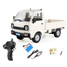 라보 트럭 화물차 RC카 원격 무선 조종 미니 용달 자동차 wpld12, 화이트 + RC카