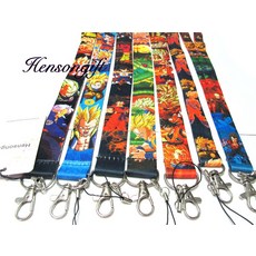 Hensongift 키즈 드래곤 볼 키 체인 매는 밧줄 id 배지 홀더 전화 넥 스트랩, 1개, 황색-금^0