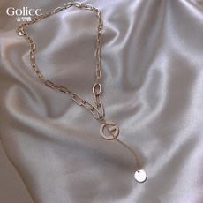 화려한 비즈 주얼리 목걸이 황신혜 체인 줄 라이트 럭셔리 틈새 디자인 여성 쇄골