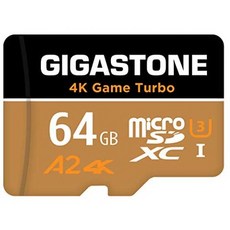 Gigastone 4K 게임 터보 64GB 마이크로 SD 카드 A2 4K 로즈 골드 미니 케이스 패키지 (MSD-4KGameT, 상세 설명 참조0