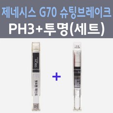 현대 제네시스 G70 슈팅브레이크 PH3 비크블랙 컬러붓펜 + 모투명마감용붓펜 자동차 카 페인트 8ml, 2개