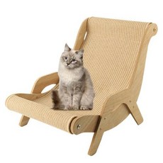 Sisal 고양이 의자 나무 고양이 라운지 의자 애완 동물 친화적 다기능 고양이 긁개 야외 가정용 고양이 스크래치 의자, 1개