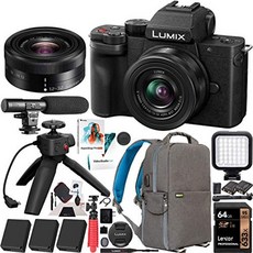 Panasonic dc-g100vk lumix g100 미러리스 카메라 4k 비디오 블로깅 키트 12-32mm 렌즈 + dmw-shgr1 삼각대 그립 + 3 배터리 번들 데코