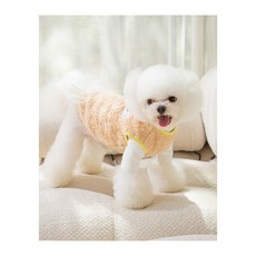 댕댕포유 강아지 고양이 뽀글이후리스 조끼, 베이지, 1개