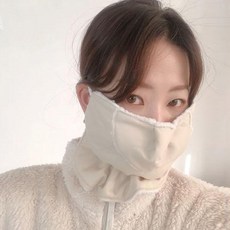 어나더뷰 겨울 방한 양털 마스크 메쉬 플리스 방한용품 스키 자전거 오토바이 전동킥보드 연예인마스크, 799-01 베이지