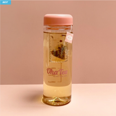 [오하티] 핑크보틀 트라이탄 티보틀 티망있는 눈금 물병 500ml