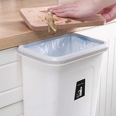 음식물쓰레기통 주방 걸이형 쓰레기통 싱크대 걸이용 휴지통, 화이트