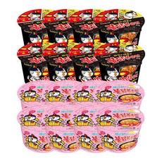 삼양 불닭볶음면8컵 + 까르보불닭볶음면8컵 105g 큰컵 16개 세트