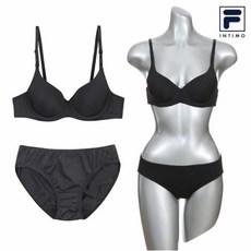 휠라 Filativa 휠라 여자 와이어 브라 팬티 세트 블랙