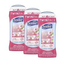 수아브 데오드란트 와일드 체리 블라썸 2입 Suave Antiperspirant Deodorant Wild Cherry Blossom 2 Pack, 3개, 74g