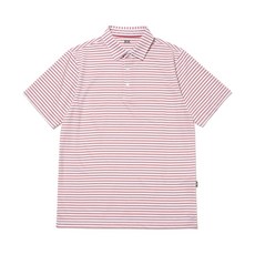 남성 골프 스트라이프 반팔 카라티셔츠 레드 빨강 RED
