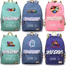 Mochila 미국 배낭 Impostor 학생 학교 가방 꽃 배낭 뜨거운 게임 가방 여성 우리 중 지퍼 노트북 여행 가방|백팩|