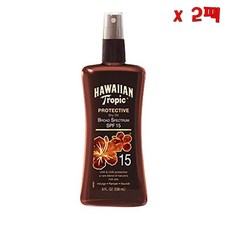 Hawaiian Tropic 하와이안트로픽 썬크림 프로텍티브 태닝 닥터 오일 브로드 스펙트럼 SPF 15 227g 2팩, 2개