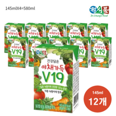 정식품 건강담은 야채가득 야채즙 V19, 580ml, 3개