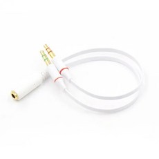 3.5mm 어댑터 2 수 1 암 미니 잭 4 핀 스플리터 스테레오 오디오 마이크 플랫 케이블 소켓 3 커넥터, 1개