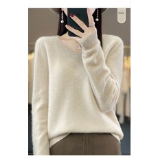 [BINIWU]보풀이 피지 않는 브이넥 루즈핏 빅사이즈 어디에나 코디하기 좋은 니트