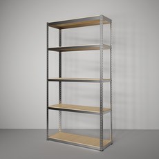 1100 x 400 높이 1800 5단 철제 조립식 선반 엠보싱 무볼트 앵글, 1세트, 블랙