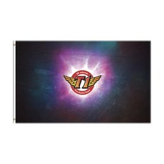 SKT SK 텔레콤 T1 깃발 폴리에스터 디지털 인쇄 로고 게임 E스포츠 팀 배너 클럽 장식 3x5Ft, [01] 60x90 센치메터, [03] B, 1개