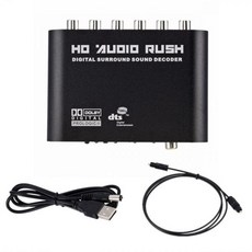 오디오젠더 AC3 오디오 디지털 아날로그 5.1 채널 스테레오 DAC 컨버터 광 SPDIF 동축 AUX 3.5mm-6 RCA 사운드 디코더 앰프, Black_CHINA, 1.Black