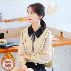 니풀라 겨울 가을 옷 두터운 융털 멜란 플랫카라 스트랩 여성 상의 트렌드