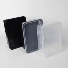적재형 사육장 크레스티드게코 도마뱀 파충류 채집통 케이지, 1개, 혼합(블랙몸통 뚜명뚜껑)