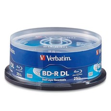 Verbatim BD-R 50B 6X 블루레이 공 미디어 디스크 - 25 스핀들 -98356 102865