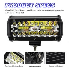 써치등 21개 73939 led 작업 라이트 바 400w120w 스팟 홍수 빔 콤보 자동차 트랙터 보트 오프로드 트럭 suv atv 자동차 수리 조명, 1-다중, 1개