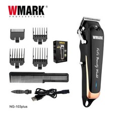 WMARK NG103PLUS 남성용 오일 팁 그라디언트 전기 클리퍼, 4) Black Au 플러그, 4) Black Au 플러그, 없음