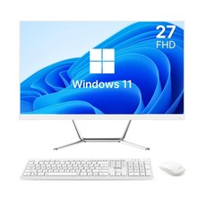 디클 27인치 N5095 올인원 일체형PC 윈도우11포함 무선키보드 마우스 증정, 화이트, A27N, 128GB, 8GB, WIN11 Home