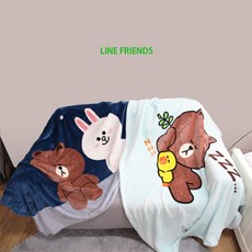 차앤코코 라인프렌즈 극세사 투게더 & 슬리핑 담요, 네이비(투게더)