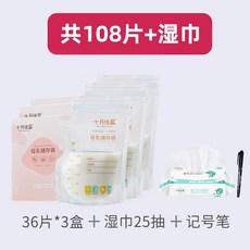 레이빈컴퍼니 김장용봉투중자 음력 10월 결정 우유 저장 모유 보존함 젖주머니 젖이 있다 인 냉동팩 저축 자루 주전자 입, 108 편 _물티슈 36 편 2아케이