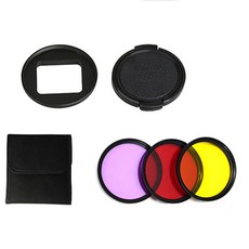 샤오미 YI 4K II 방수 케이스용 다이빙 필터 옐로우 레드 퍼플 UV CPL ND4 수중 52mm 어댑터 링, [01] 52mm, [02] Yellow Red Purple, 01 52mm