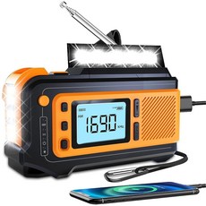 5000mAh 비상 기상 태양열 라디오: Missonchoo 핸드 크랭크 AM/FM/NOAA 경고 라디오 손전등 포함 4가지 방법 전원 | 휴대폰 충전기 | 생존 캠핑 가정 실외용, 5000mAh 비상 기상 태양열 라디오: Missonc