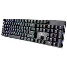 HUO JI 기계식 게임용 키보드 RGB 조명 알루미늄 금속판 교체 가능 키 (파란색 스위치) 고 스팅 방지 컴팩트 105 키 (QWERTZ 독일어 레이아웃) 및 탈착식 USB 케이블 Z88-51413, 단일옵션, 01.105 키 -RGB 블랙