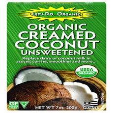 렛츠두오가닉 코코넛 크림 Lets Do Organic Creamed Coconut 7oz(200g) 6개, 200g