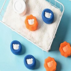 세탁볼 먼지제거 세탁기 실리콘 애견털 강아지털 옷 세탁망, 1개, 오렌지