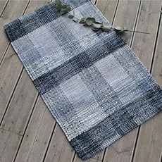 아트박스/카페트앤데코 베네 수직 코튼 발매트 (50x70cm), 블루