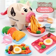 아이의 돼지 국수 기계 컬러 클레이 Plasticine 금형 도구 세트 무독성 수제 DIY 소년 소녀 놀이 주방 장난감, G, 1개