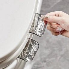 심플변기 손잡이 변기커버 변기뚜껑손잡이 위생손잡이 변기위생 2세트 슬림소녀, 투명색그레이+투명색그레이