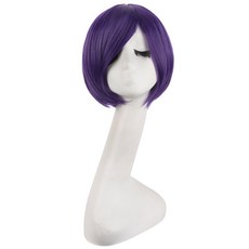 MapofBeauty 12"/30cm 매력 짧은 단락 코스프레 가발(다크 퍼플)