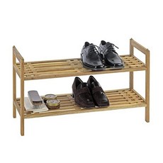 [독일] 622333 Wenko 18616100 Norway Walnut Wood Shoe Shelf 69 x 40.5 x 27 cm, Stackable