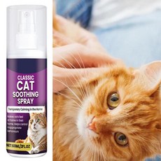 고양이 진정 스프레이 용액 스크래치 방지 천연 식물 기반 행위 탑승용 100ml, 1개