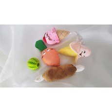 5개set 강아지 봉제 인형 삑삑이 장난감 이갈이 치석제거 세트 노즈워크 모음, 1세트