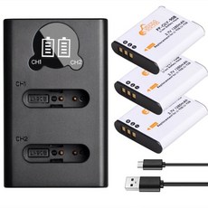  배터리호환 Li90B Li92B 충전기 올림푸스 TG6 TG5 TG 트래커 SH1 SH2 SP100 IHS용 1280mAh, 02 Charger and 3Battery, Charger and 3Battery, 1개 